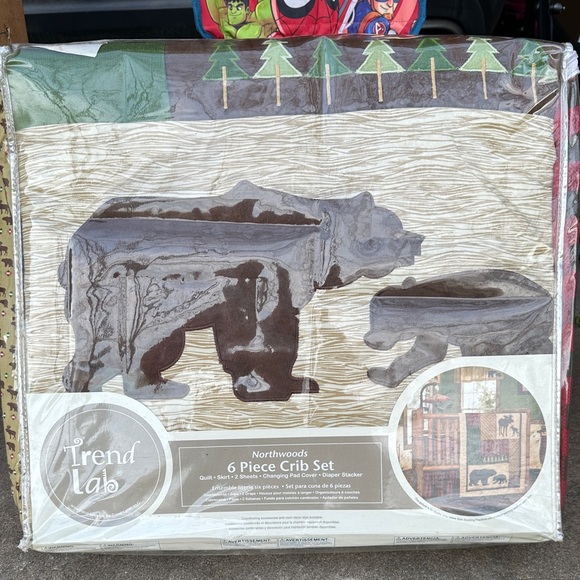 Rustic Northwoods Patchwork Quilt 6 Pc Crib Set - Picture 2 of 3